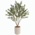 Arbre artificiel 180 cm feuillage plastique vert en pot décoratif intérieur
