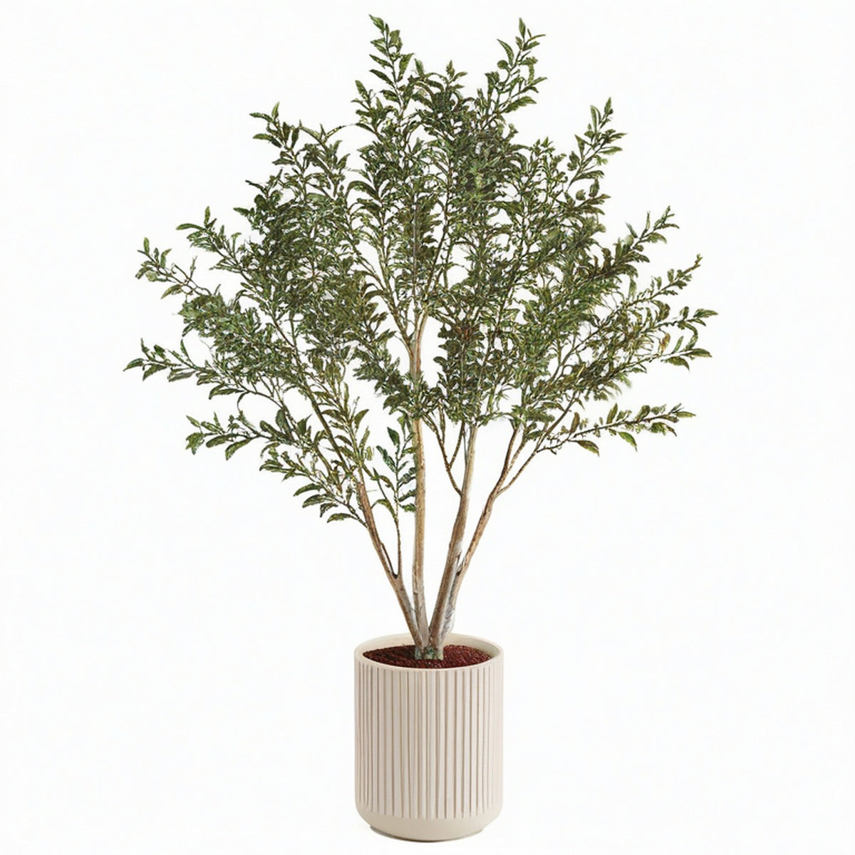 Arbre artificiel 180 cm feuillage plastique vert en pot décoratif intérieur