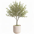 Arbre artificiel olivier 180 cm en plastique vert avec pot décoratif pour intérieur