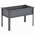 Bac de jardin surélevé 120 x 60 x 80 cm en acier galvanisé noir - structure sur pieds
