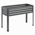 Jardinière surélevée 120 x 40 x 80 cm en acier gris anthracite pour jardin
