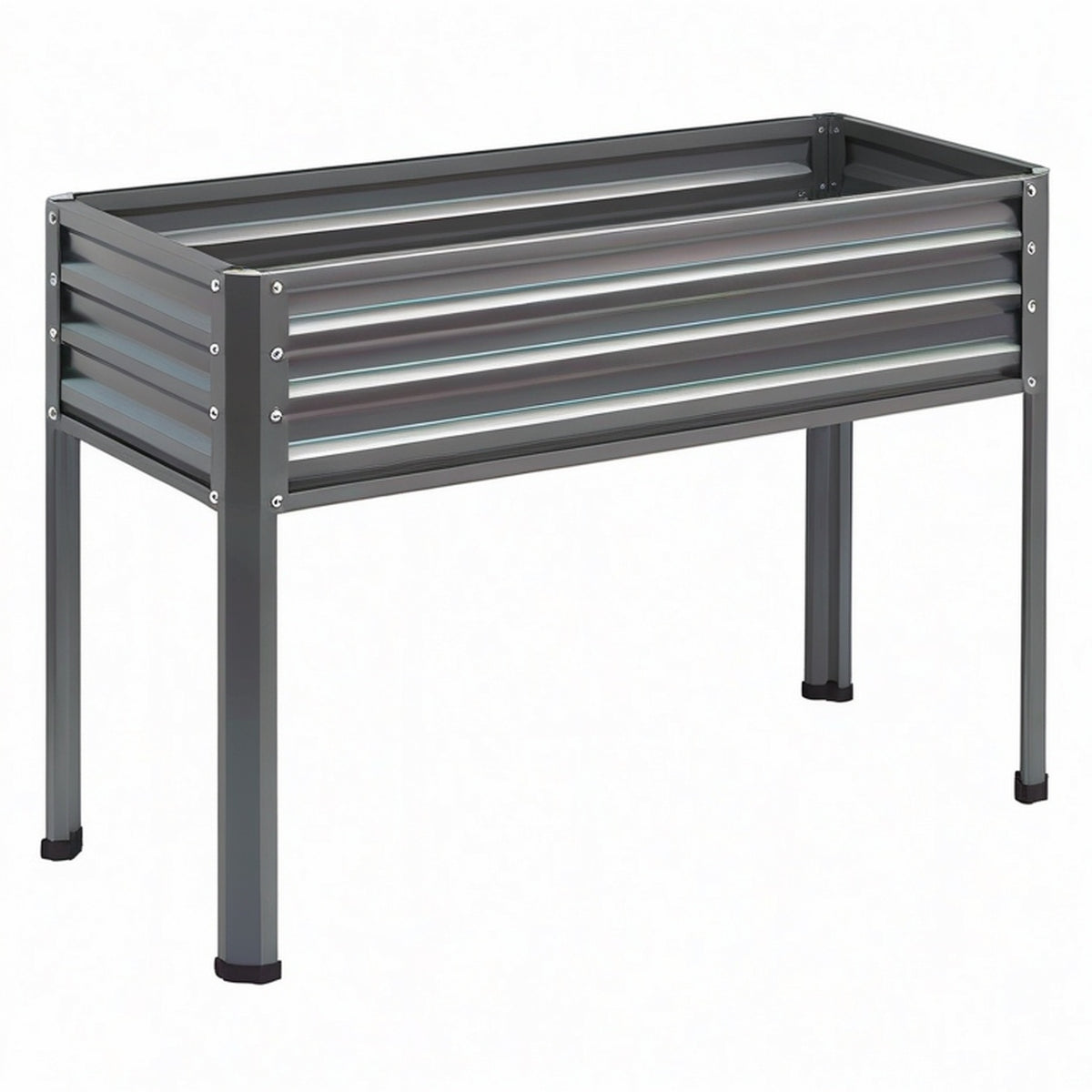 Jardinière surélevée 120 x 40 x 80 cm en acier gris anthracite pour jardin
