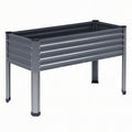 Jardinière surélevée 120 x 60 x 80 cm en métal gris anthracite pour culture extérieure