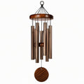 Carillon à vent 80 cm en métal et bois marron noir pour décoration suspendue