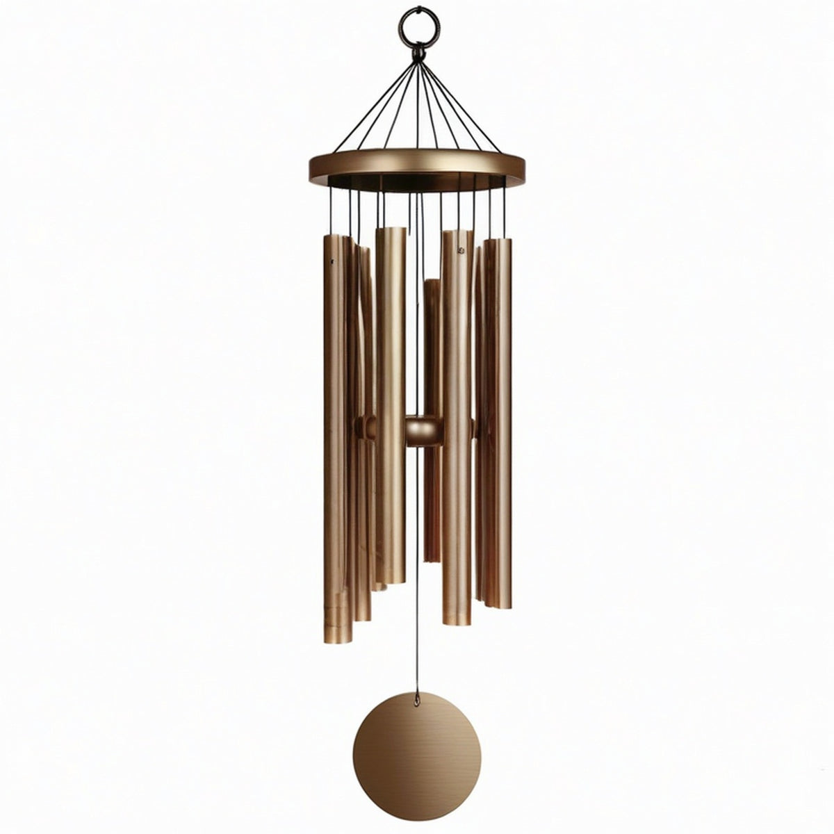 Carillon à vent 90 cm en métal bronze à suspendre
