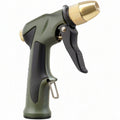 Pistolet d'arrosage 17 cm en plastique vert et laiton réglable