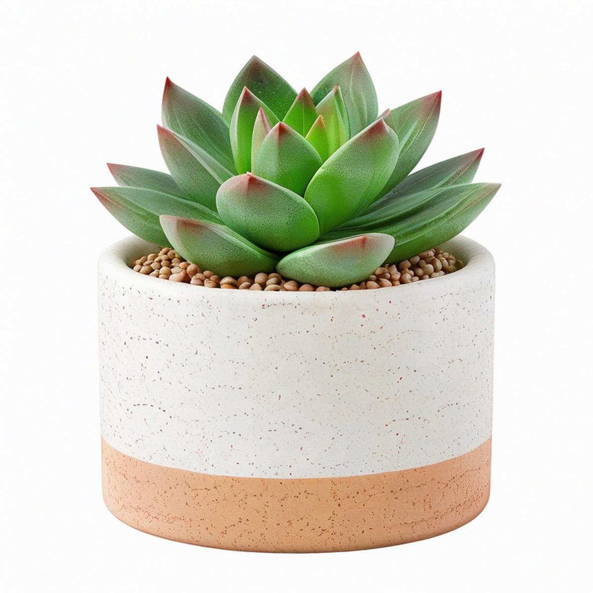 Plante succulente artificielle 18 cm en plastique vert avec pot en céramique décoratif
